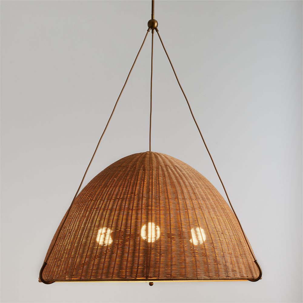 Harwich Woven Rattan Dome Pendant Lights by Jake Arnold