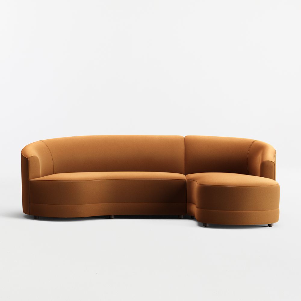 Infiniti 2-Piece Curved Sectional Sofa with Chaise Lounge