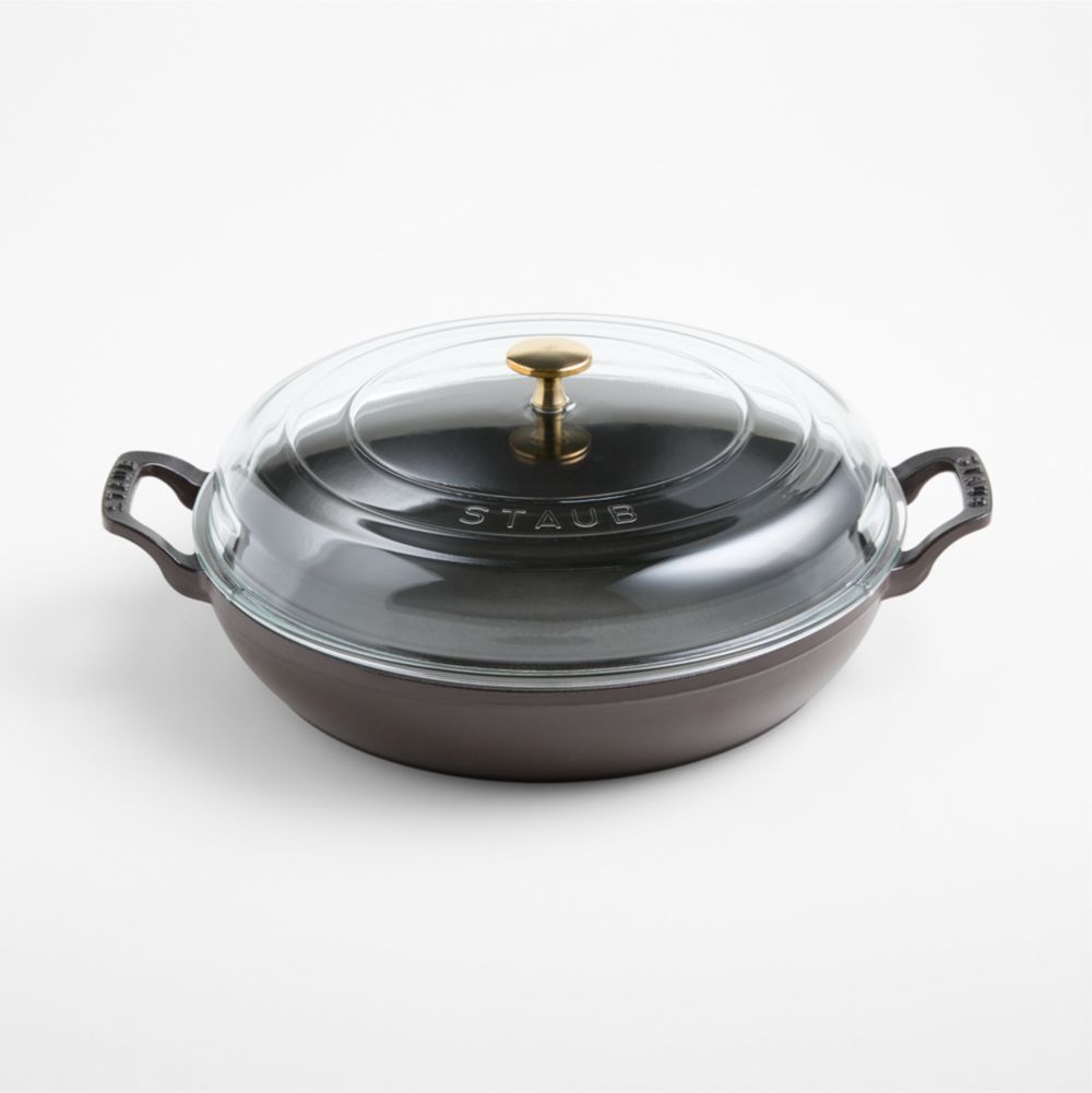 Staub Matte Espresso 3.5-Qt.Braiser with Glass Lid