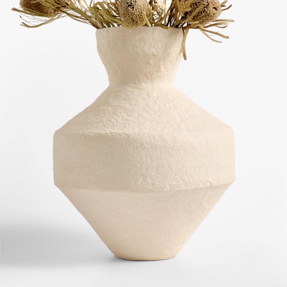 Marla White Paper Mache Vases