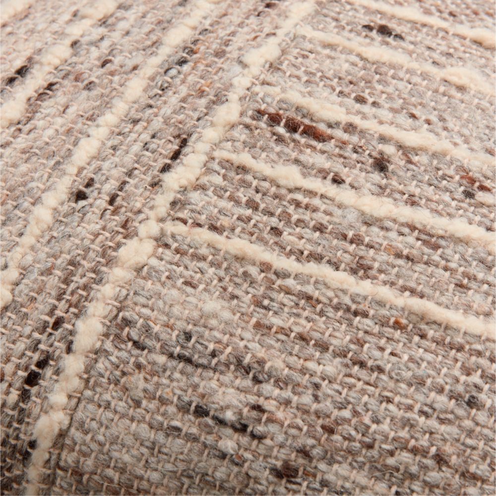 Bozeman Wool Blend 24"x16" Beige Throw Pillow- Image 2