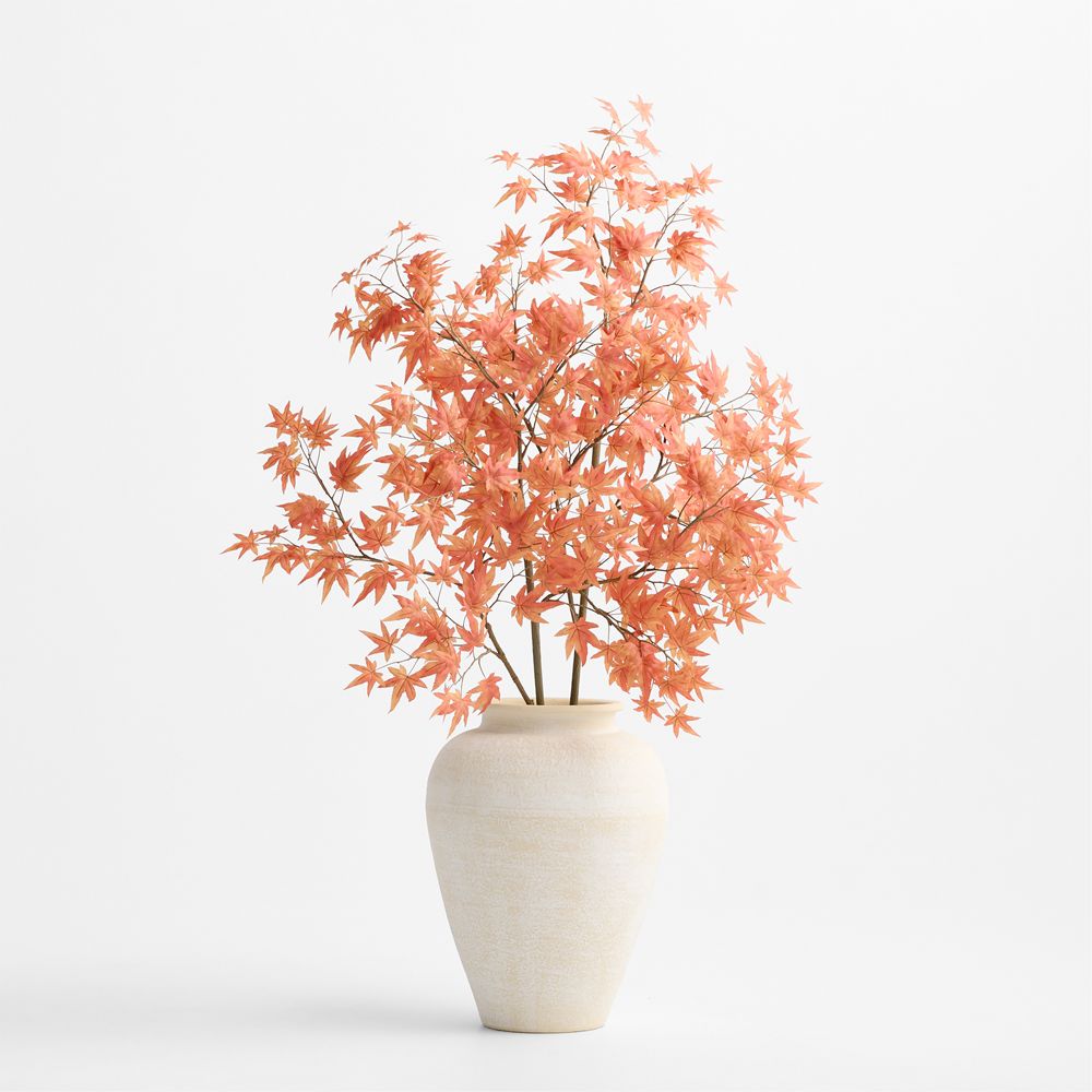 Faux Orange Japanese Maple Branch 52"