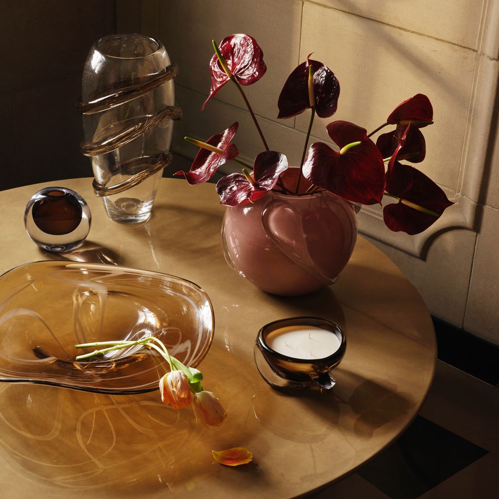 Alternative view of Rose Tinted Round Glass Vase 9" by Laura Harrier and Tiffany Howell