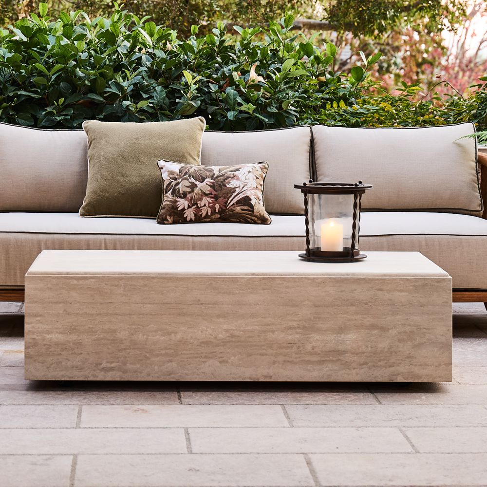 Alternative view of The Parker Stone 54" Outdoor Coffee Table by Jake Arnold