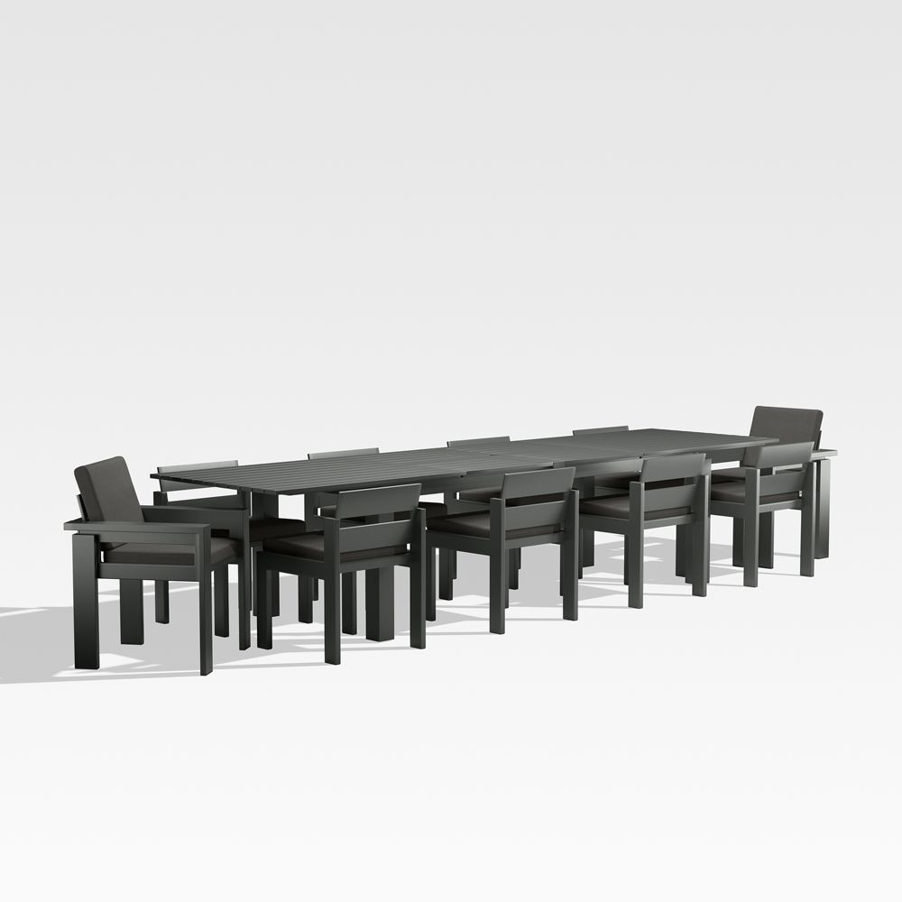 Walker Metal Extendable Outdoor Dining Table Set with Sunbrella Cushions (68"-144")