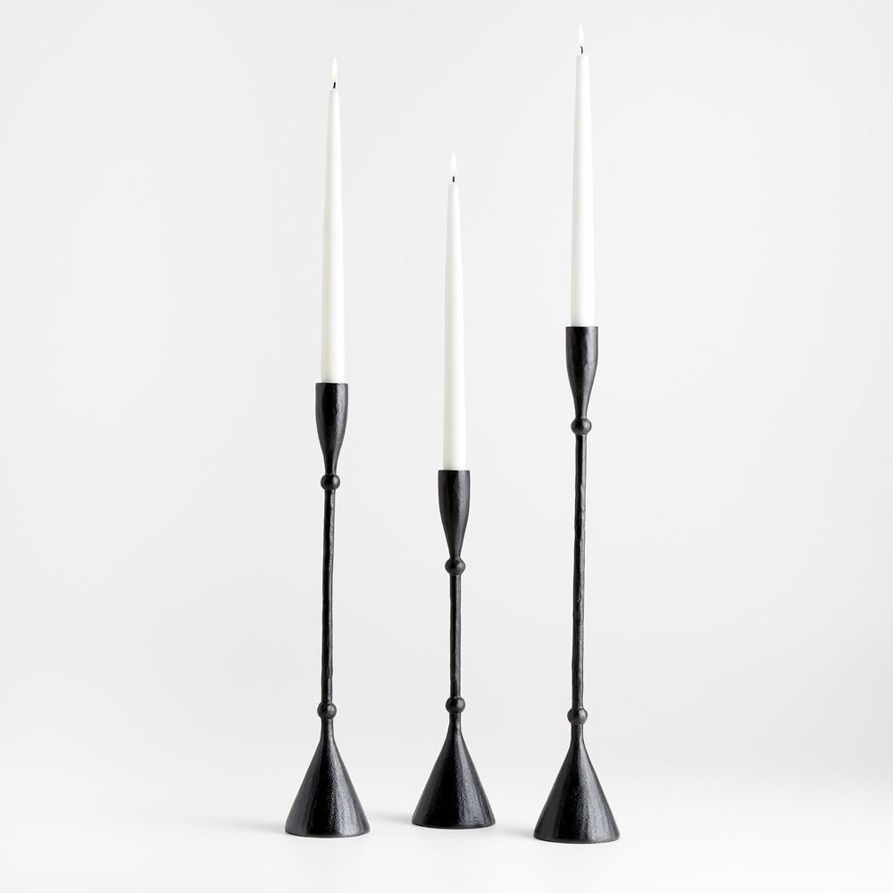 Alternative view of Ferric Black Metal Taper Candle Holders