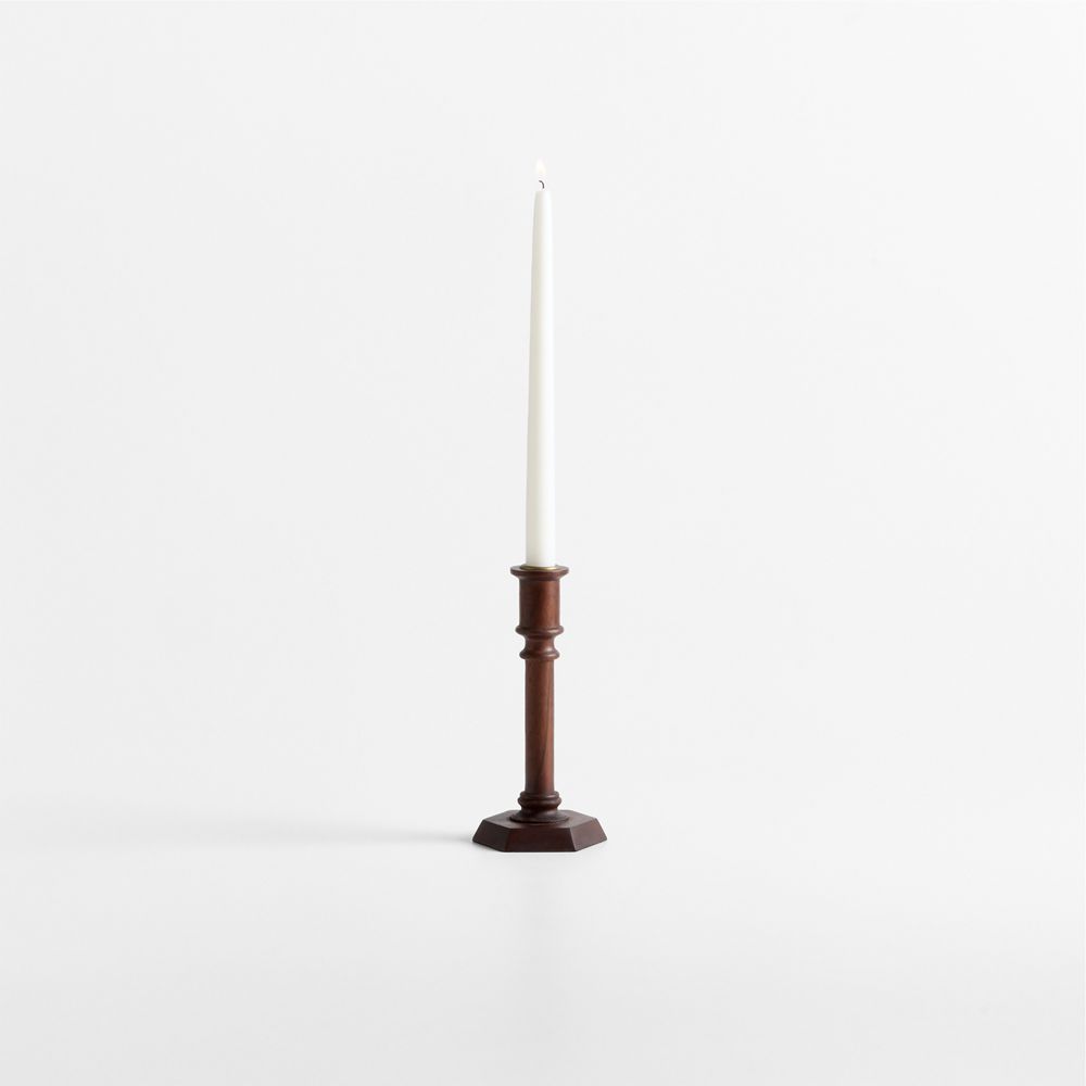 Simson Dark Wood Taper Candle Holders 8"-15"