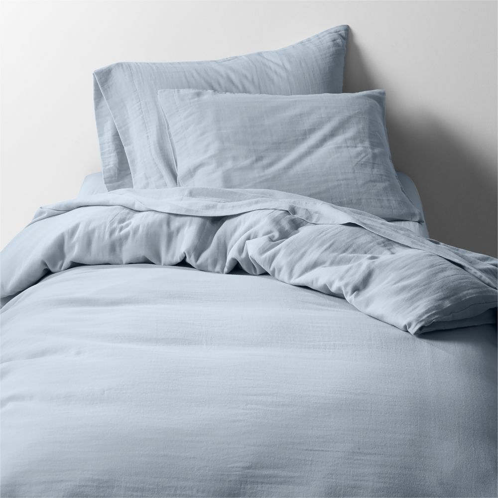 Supersoft Gauze Organic Cotton Sky Blue Standard Bed Pillow Sham- Image 2