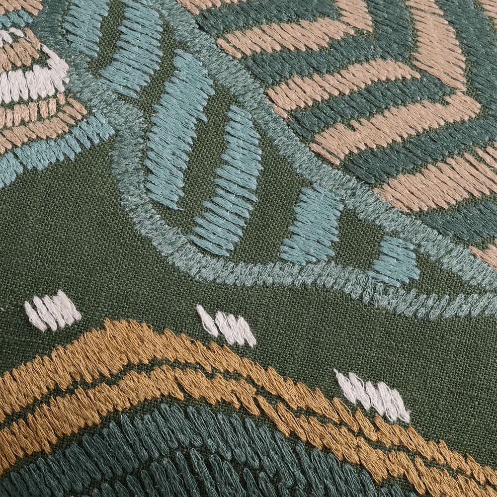 Alternative view of Abstract Embroidered 22"x15" Ficus Green Throw Pillow by Jeremiah Brent