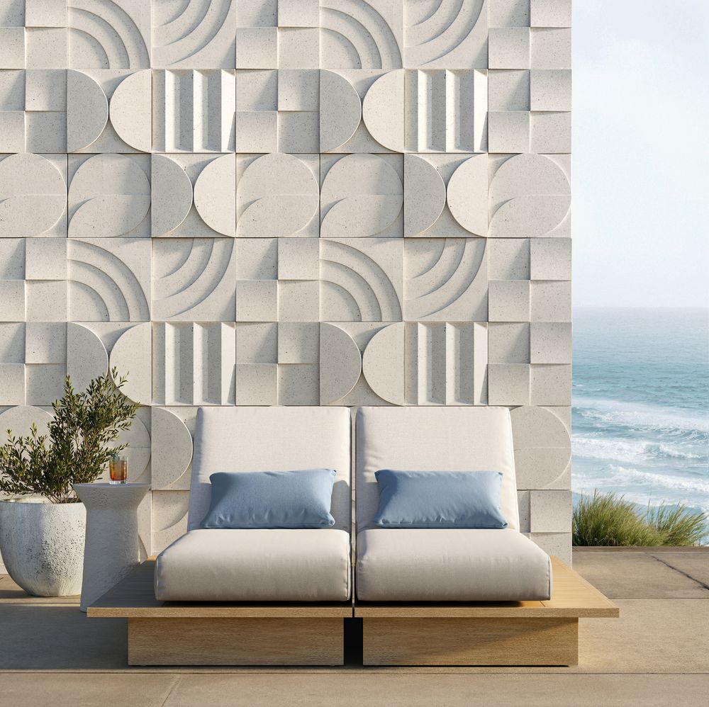 Alternative view of Messina White Textured Indoor/Outdoor Planters