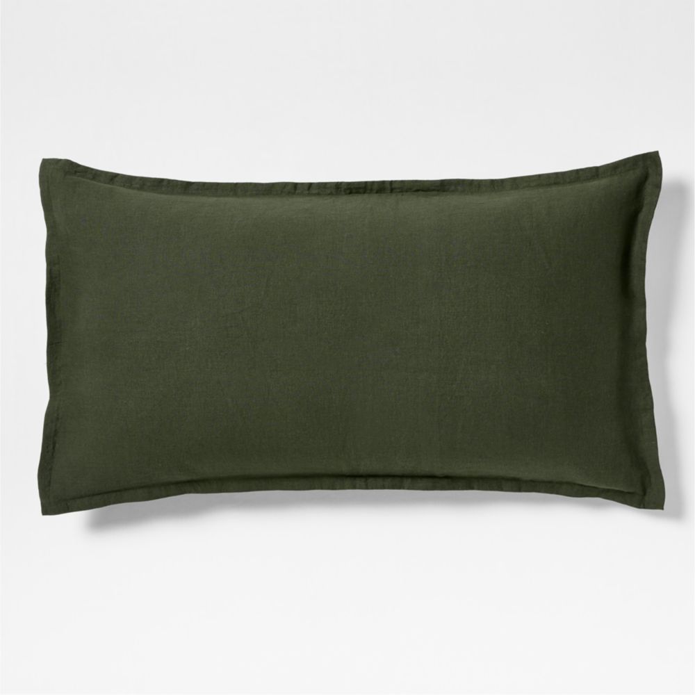 Aire Natural European Linen Ficus Green Bed Pillow Sham