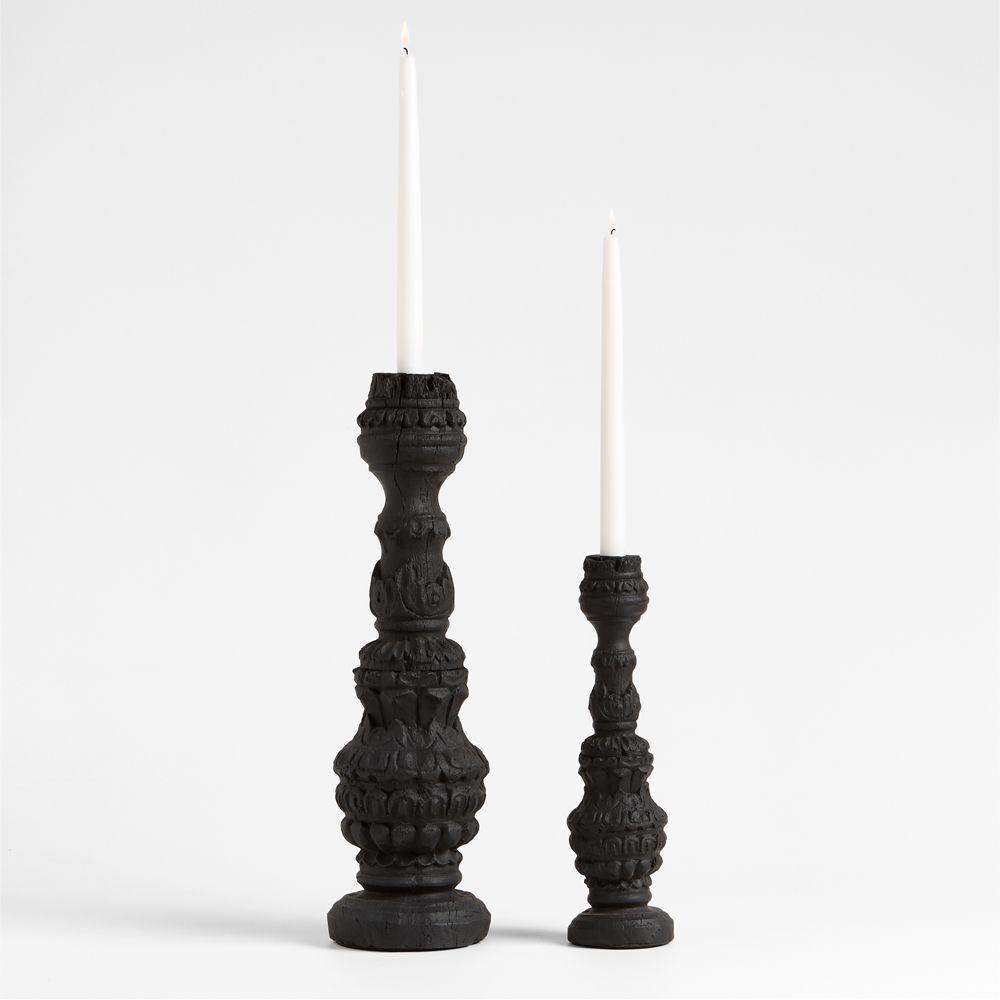 Alternative view of Finestra Black Taper Candle Holders