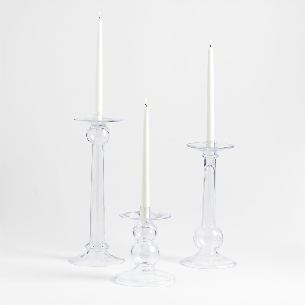 Alternative view of Ophelia Clear Glass Taper Holders