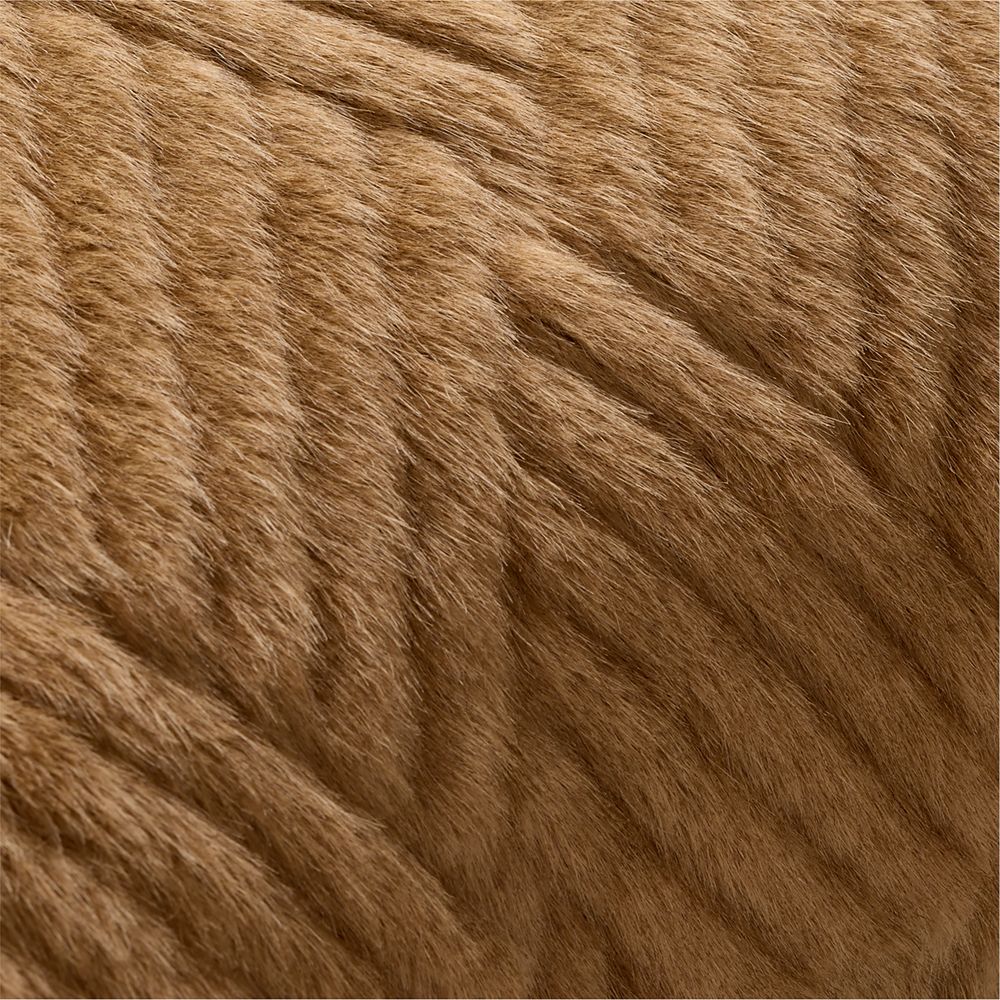 Alternative view of CiCi Faux Fur 23"x23" Camel Tan Throw Pillow by Laura Harrier and Tiffany Howell