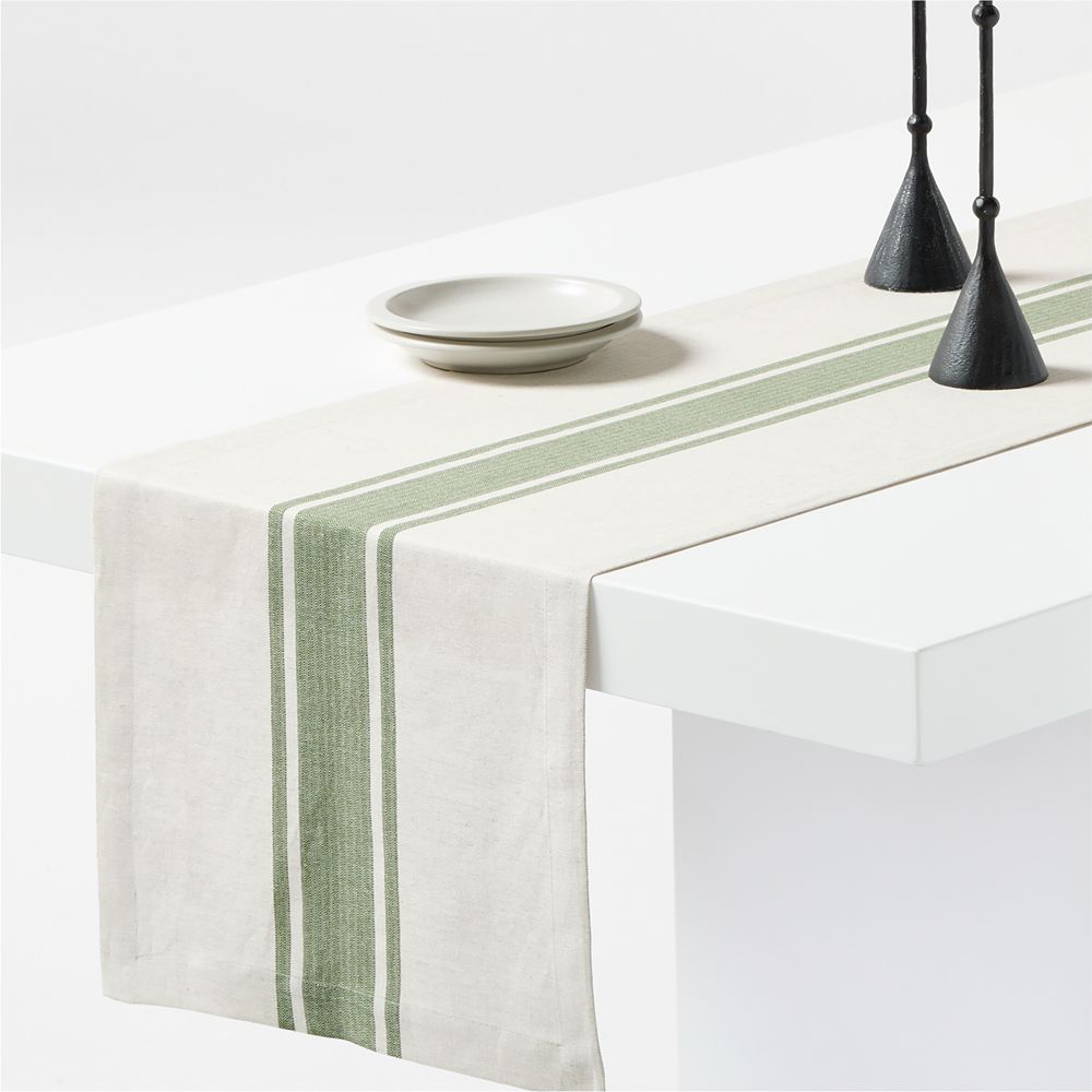 Green Stripe 120" Table Runner