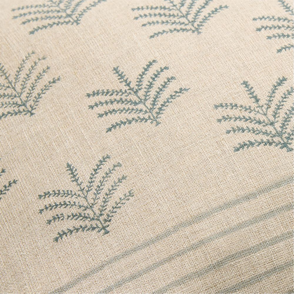Mira Linen 22"x15" Blue Reversible Hand PrintedThrow Pillow- Image 2