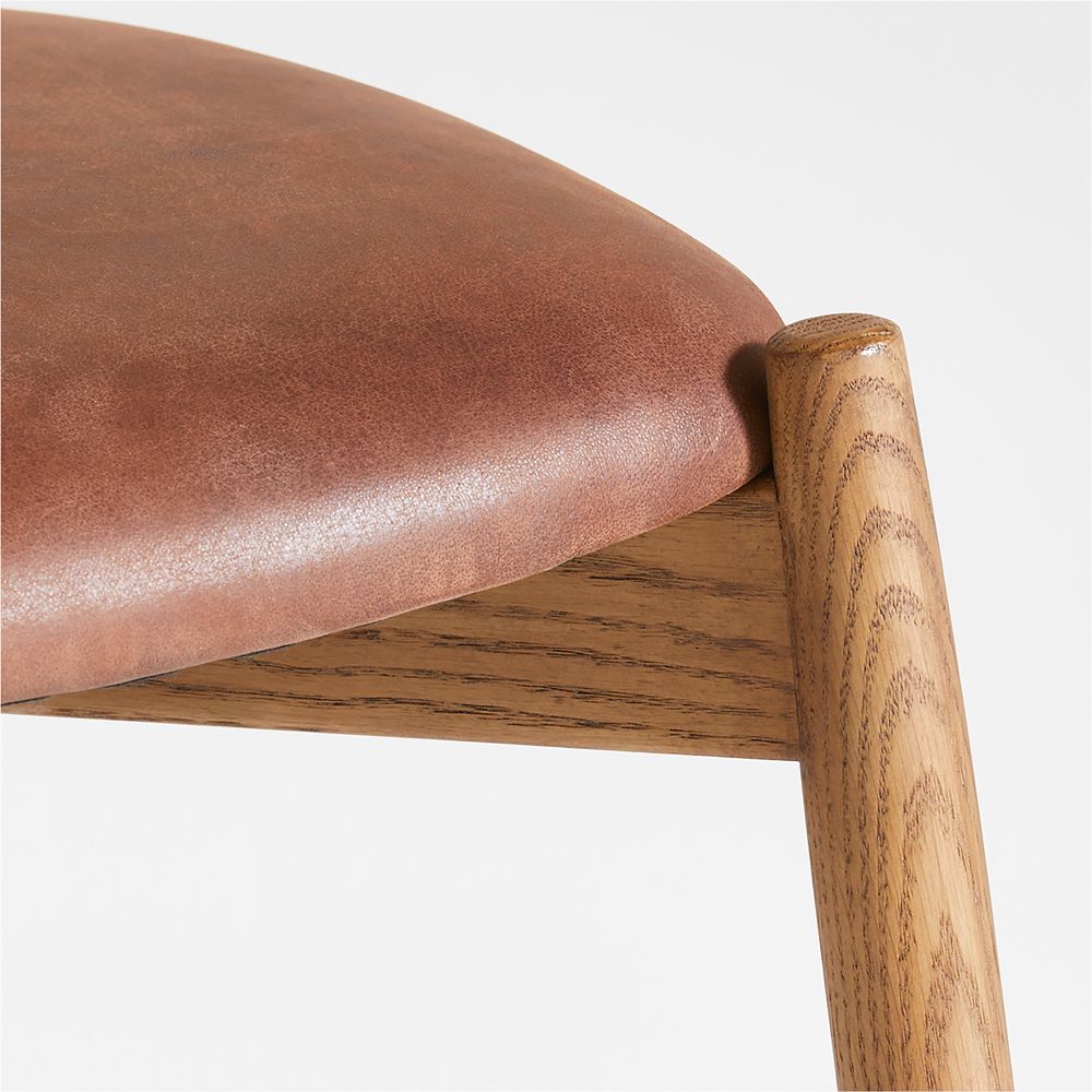 Alternative view of Linus Brown Leather Dining Chair by Laura Kim