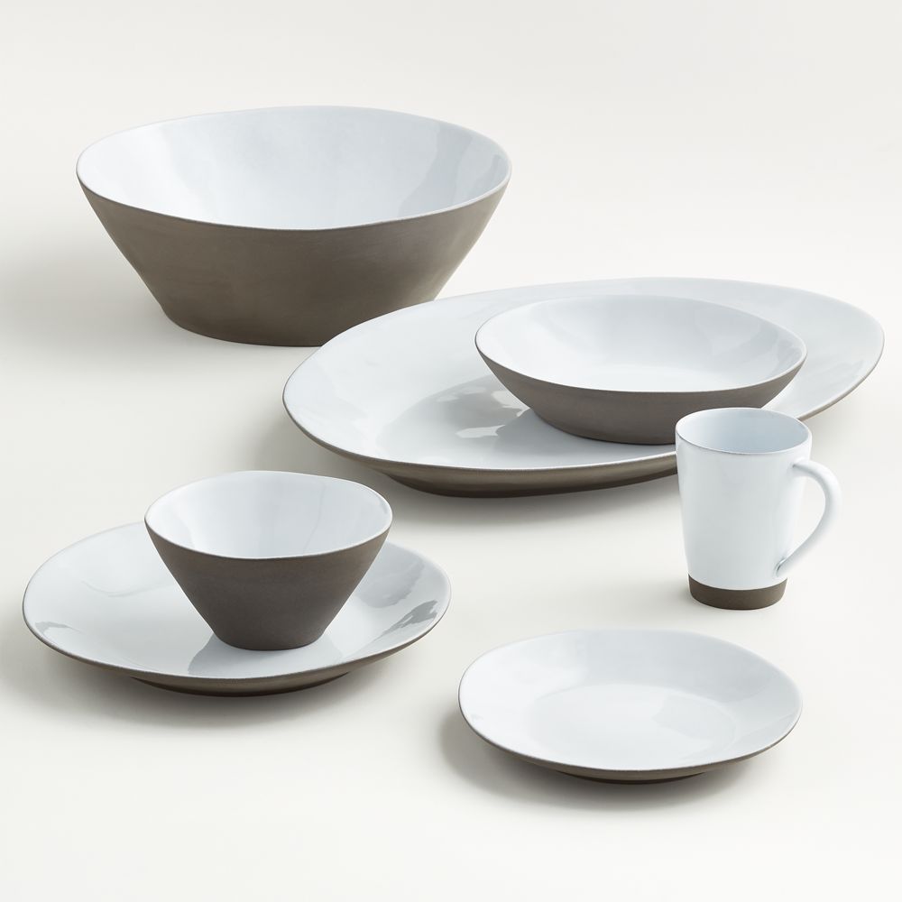 Marin White Recycled Stoneware Large Serve Bowl- Image 2