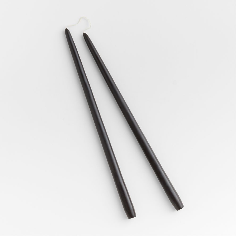 Black 18" Dipped Taper Candles, Set of 2