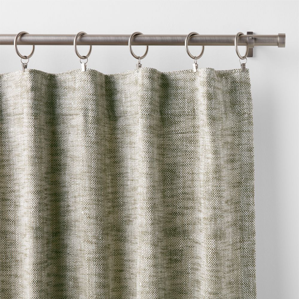 Alternative view of EUROPEAN FLAX-Certified Textured Linen Burnt Green Blackout Window Curtain Panel