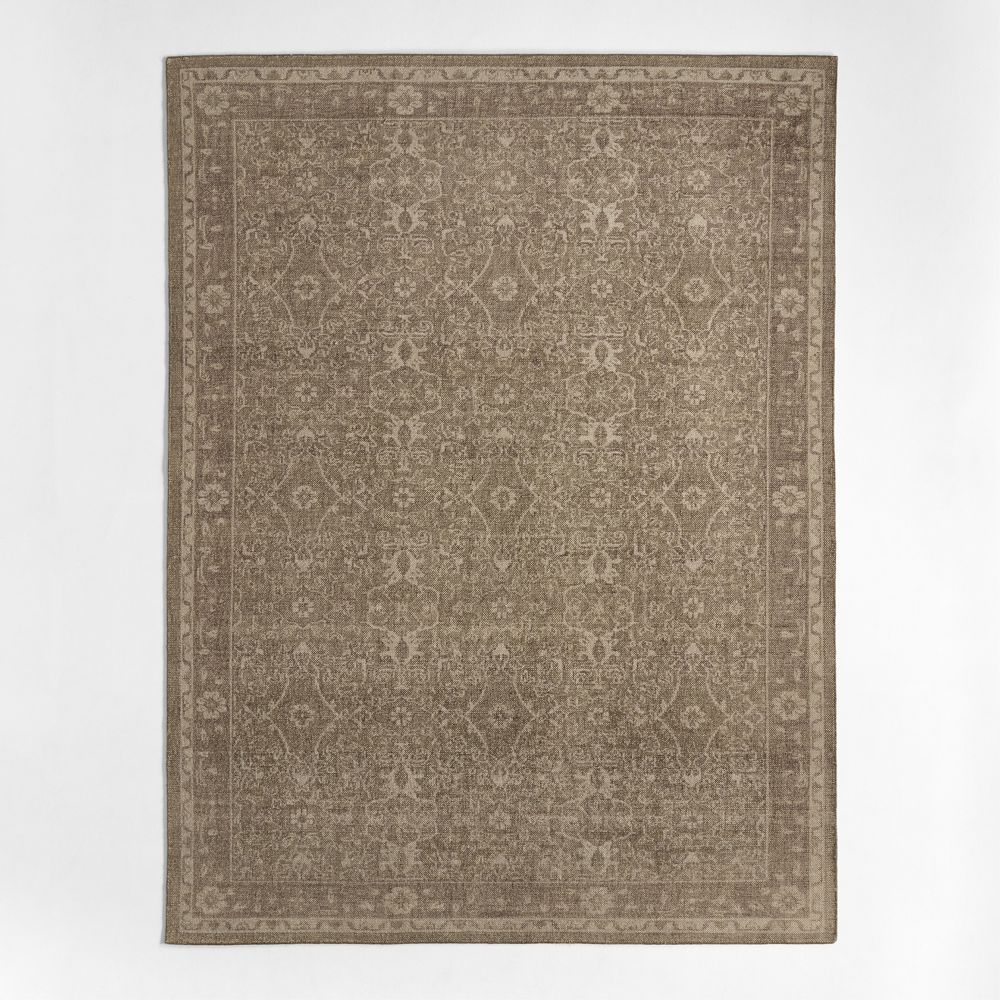 Geneva Performance Traditional Olive Brown Handknotted Area Rug