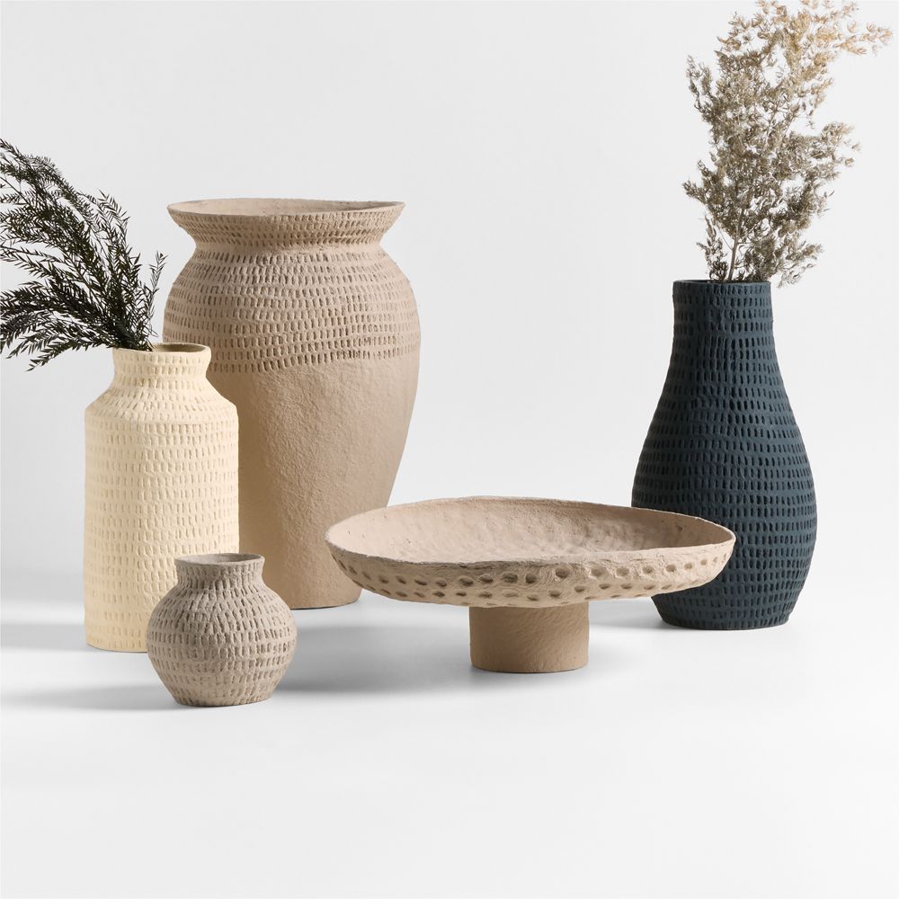 Alternative view of Oaxaca Taupe Cotton Mache Centerpiece Bowl 18"