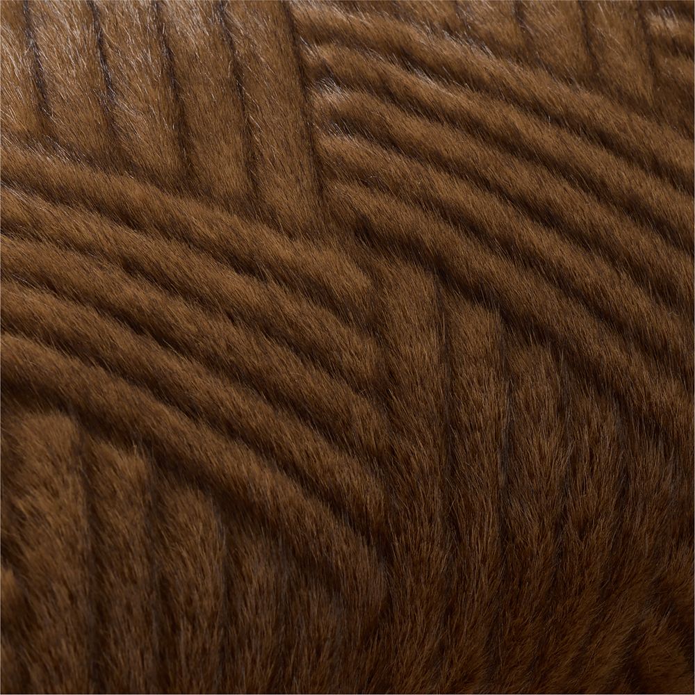 Alternative view of CiCi Faux Fur 23"x23" Chocolate Brown Throw Pillow by Laura Harrier and Tiffany Howell