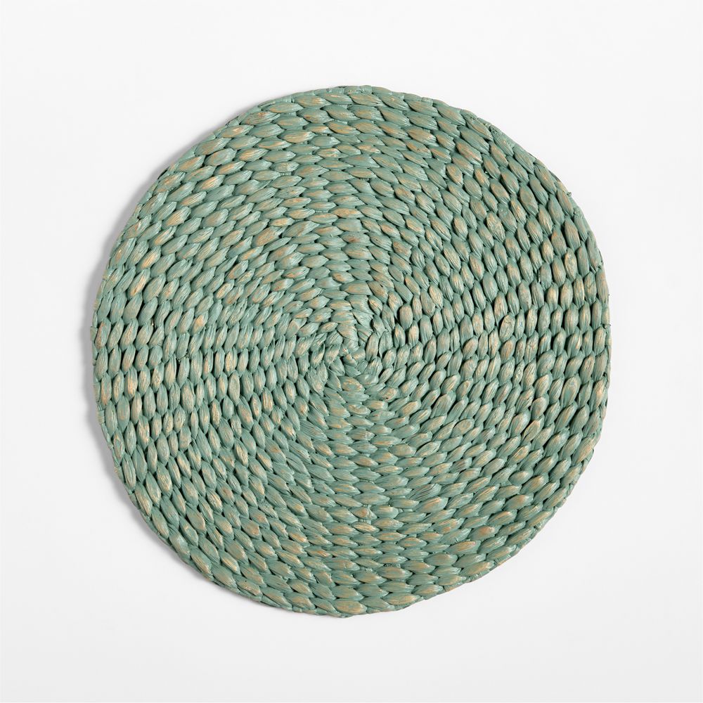 Round Mist Green Water Hyacinth Placemat