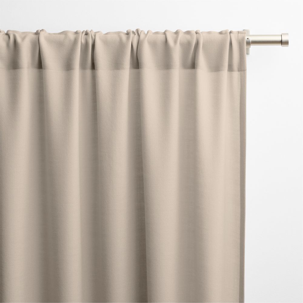 Natural Taupe Wool Sheer Window Curtain Panels