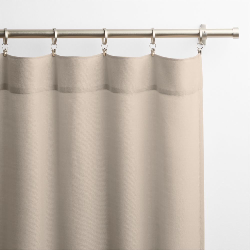 Natural Taupe Wool Sheer Window Curtain Panels- Image 2