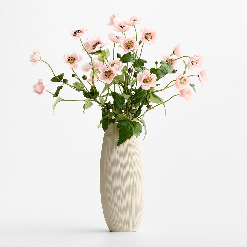 Faux Pink Japanese Anemone Spray 44"