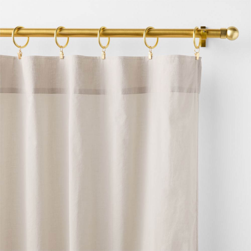 Alternative view of Floral Eyelet Natural Taupe Organic Cotton Sheer Window Curtain Panel