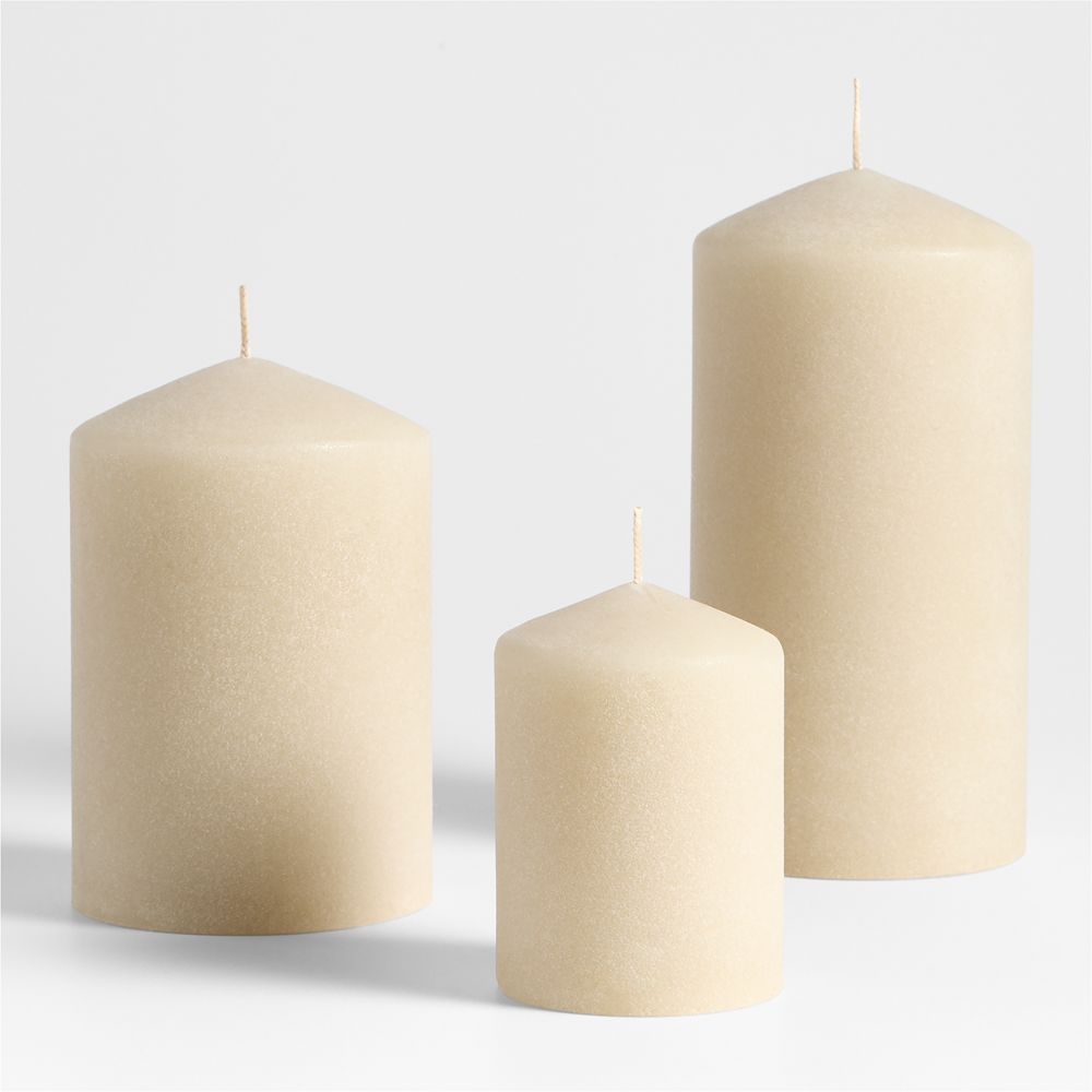 Alternative view of Sand Ivory Pillar Candles