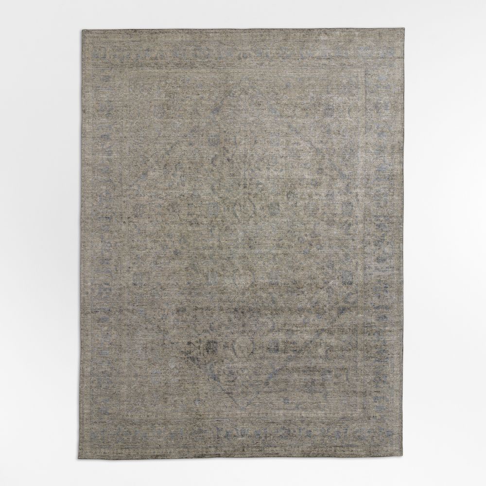 Cairo Wool Blend Traditional Handwoven Navy Area Rug