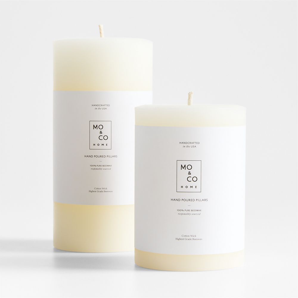 Alternative view of White Beeswax Pillar Candles