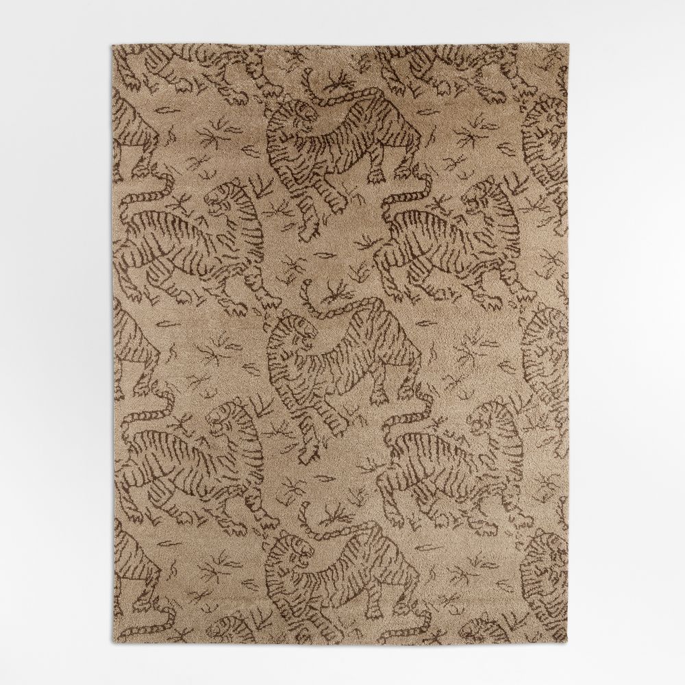 Sumatra Wool Tiger Hand-Knotted Brown Area Rug
