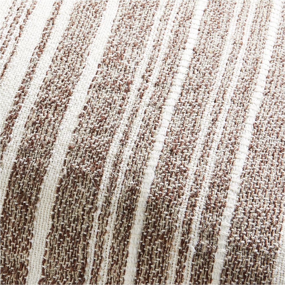 Alternative view of Bande Dark Beige Textured Stripe 36"x16" Throw Pillow