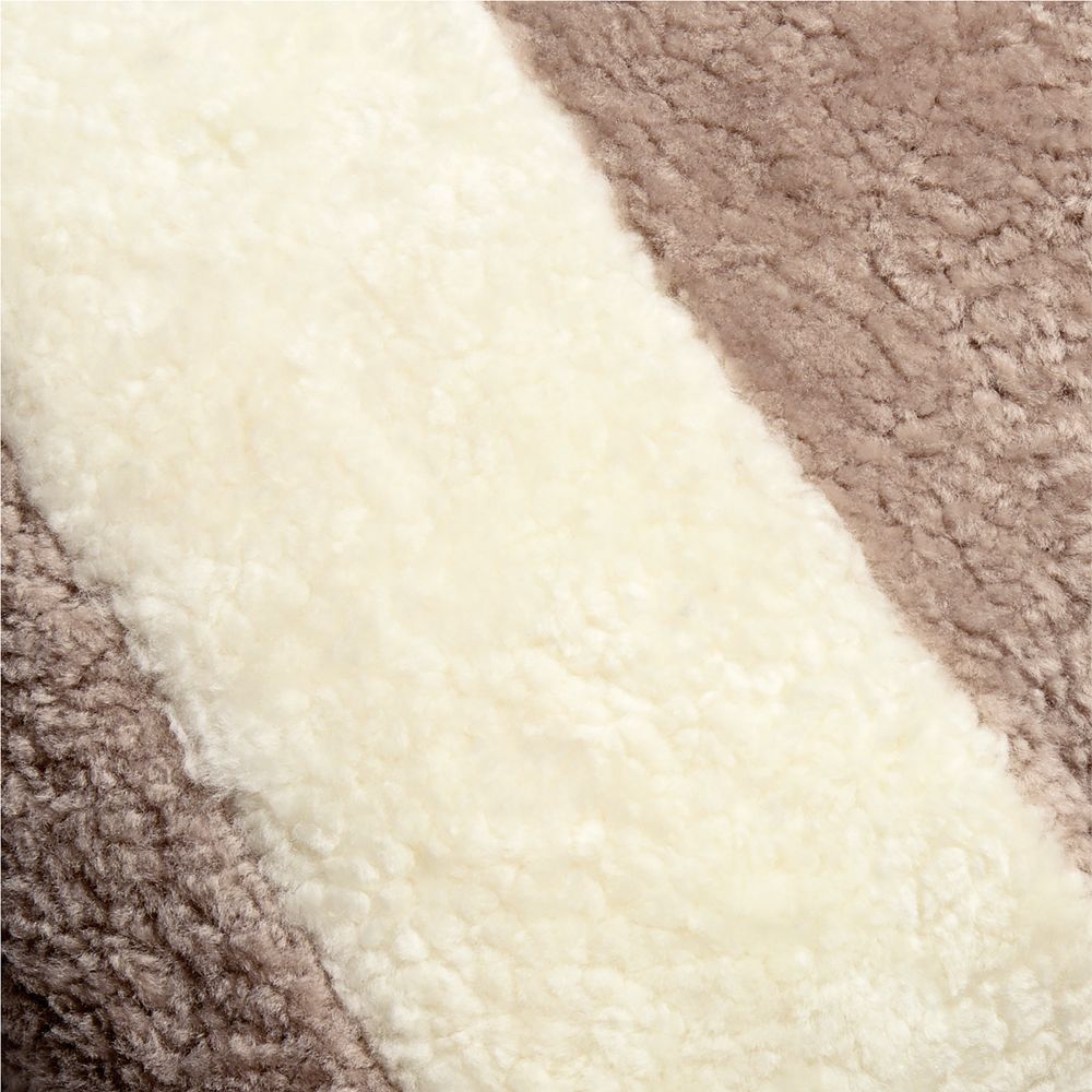 Malmo Shearling 22"x15" Clay Taupe and Ivory Throw Pillow- Image 2