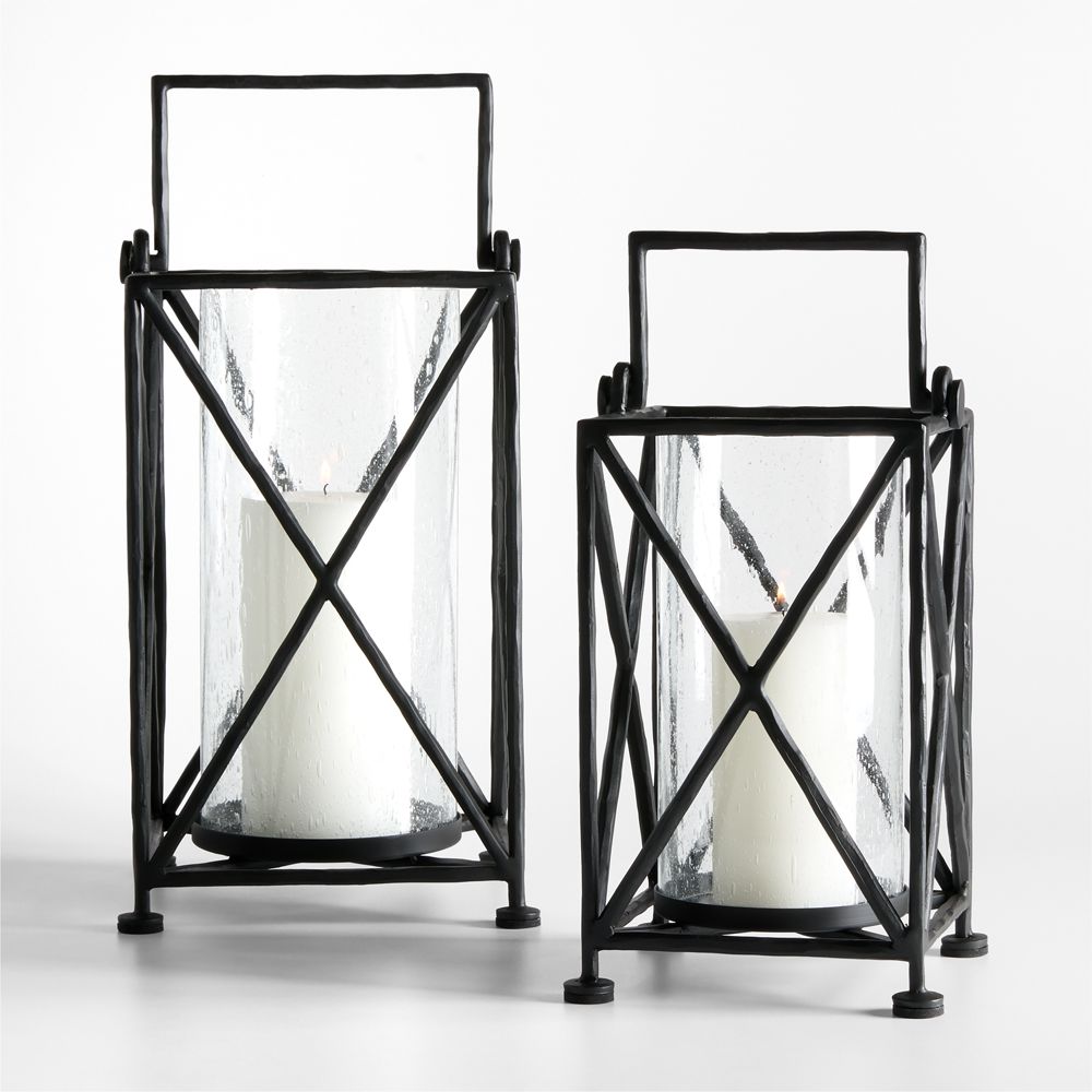 Alternative view of Augusta Black Forged Metal Indoor/Outdoor Lanterns
