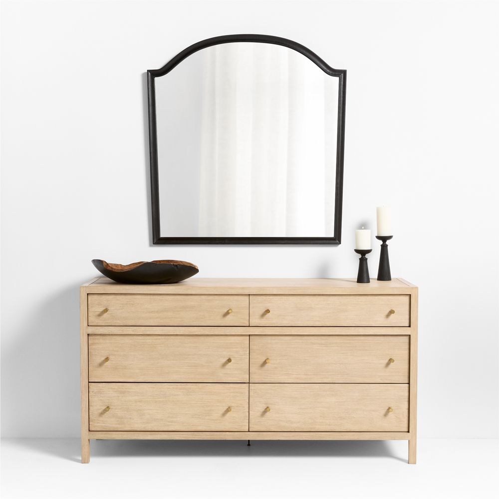 Manor Black Wood Wall Mirror 43"x41"