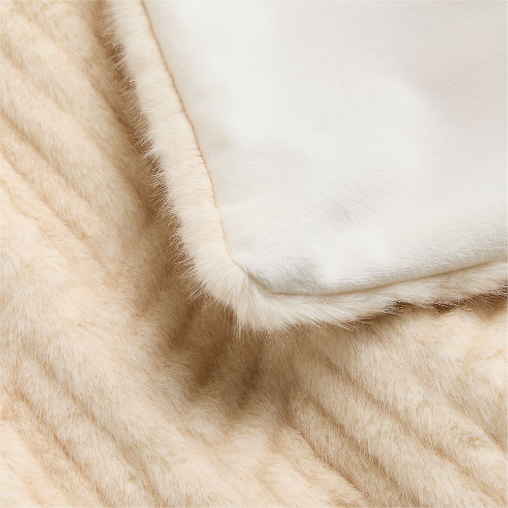 Alternative view of CiCi Faux Fur 70"x55" Creme Ivory Throw Blanket by Laura Harrier and Tiffany Howell