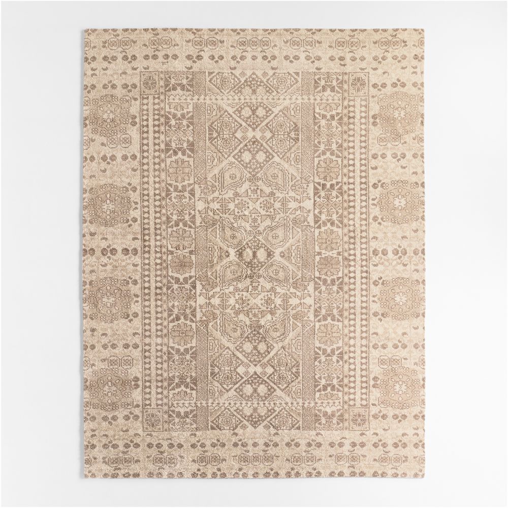 Sardinia Wool Performance Blend Traditional Ivory Handknotted Area Rug