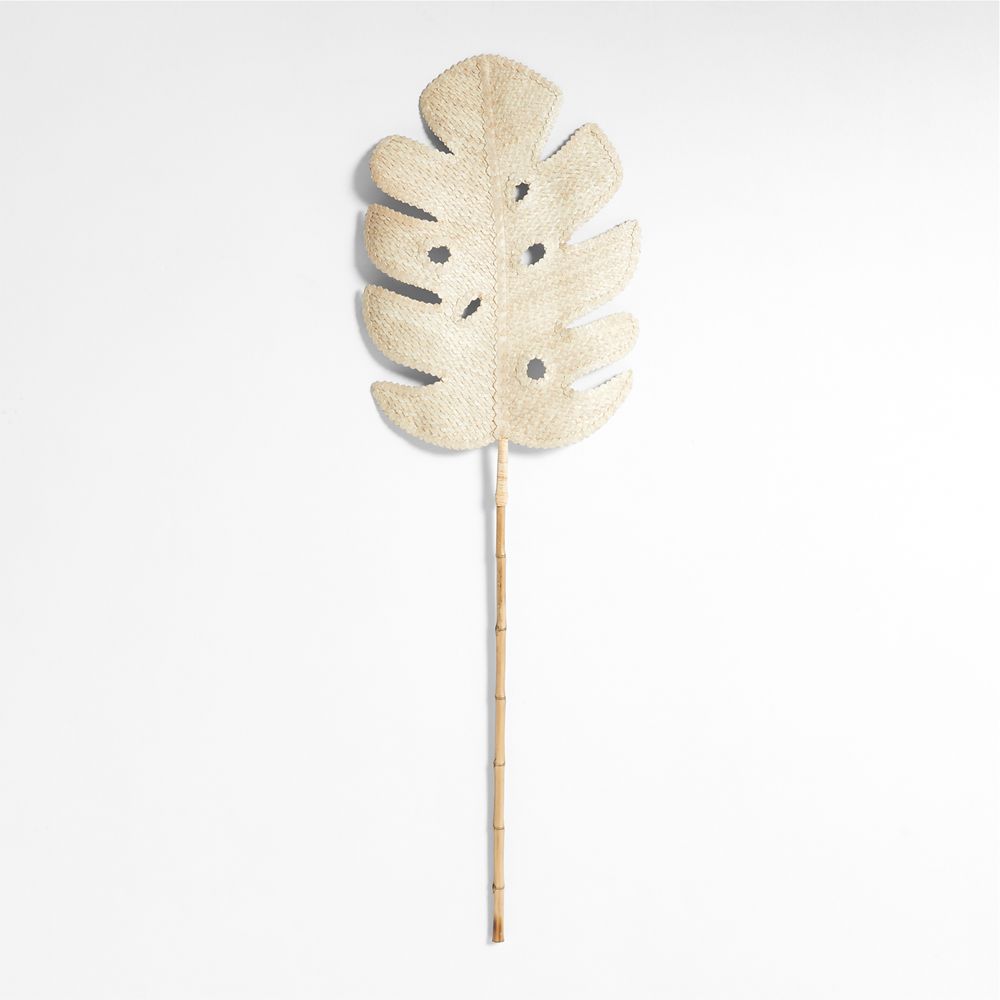 Faux Monstera Rattan Leaf