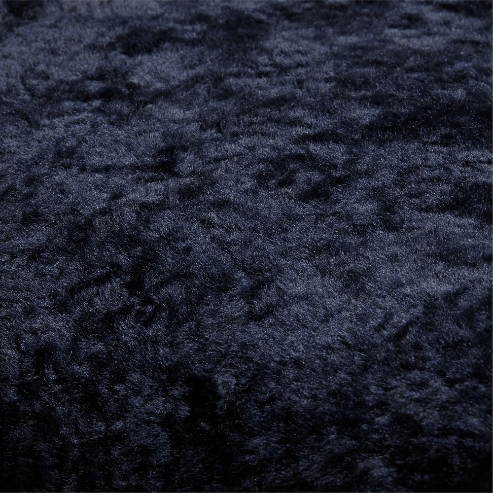 Malmo Shearling 20"x20" Deep Indigo Blue Throw Pillow- Image 2