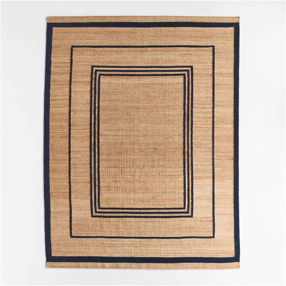 Lagos Jute and Wool Blend Blue Handwoven Area Rug