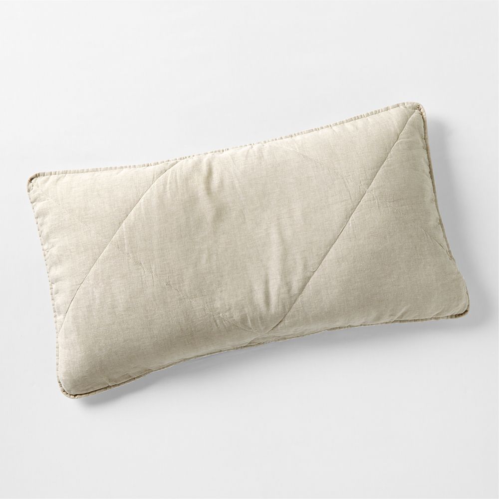 European Linen Warm Natural Quilted Pillow Sham