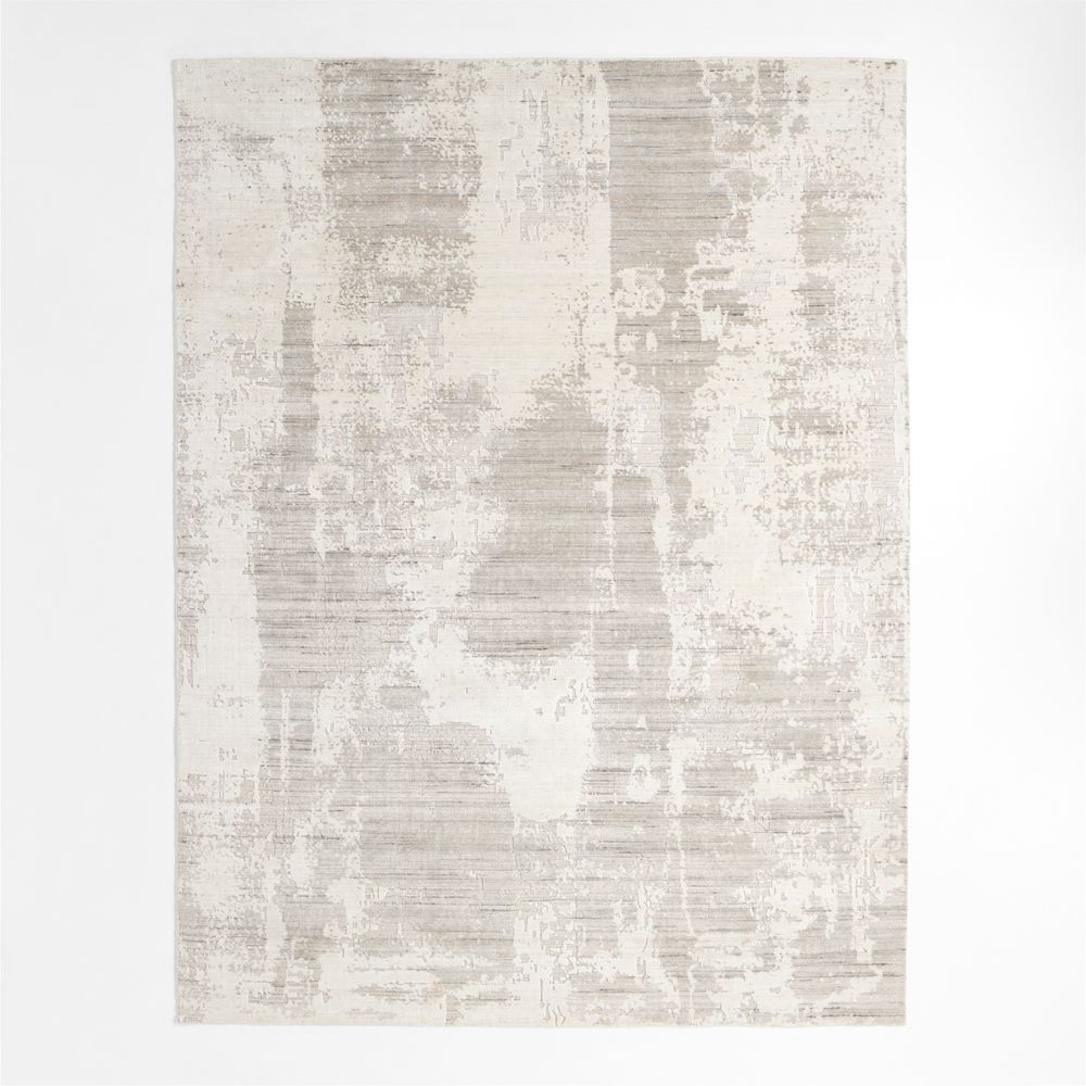 Tottori Viscose Abstract Handwoven Grey Area Rug