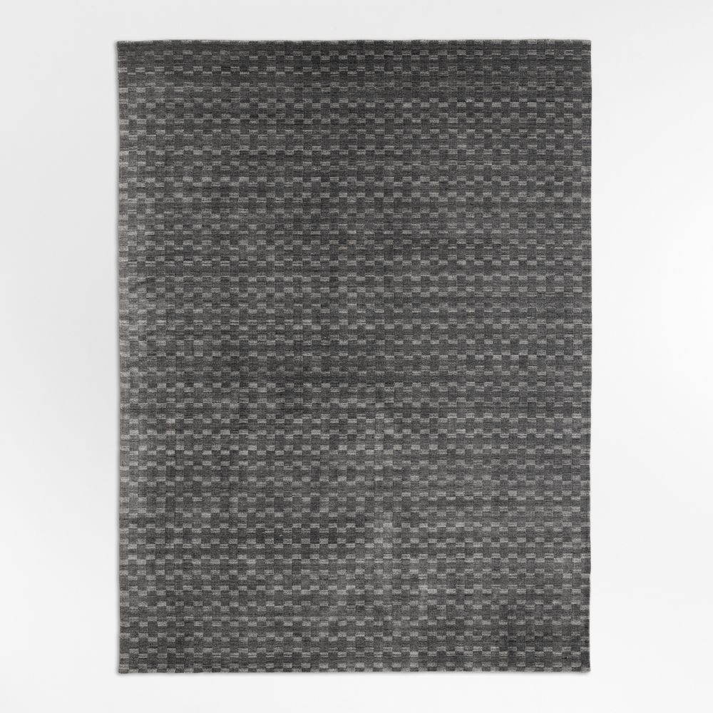 Vancouver Performance Checker Handwoven Grey Area Rug