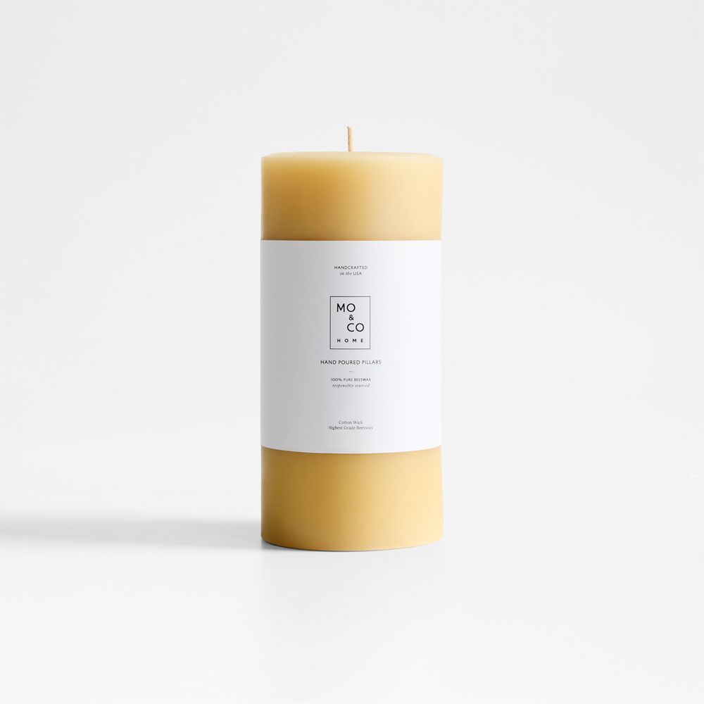 Natural Gold Beeswax Pillar Candles