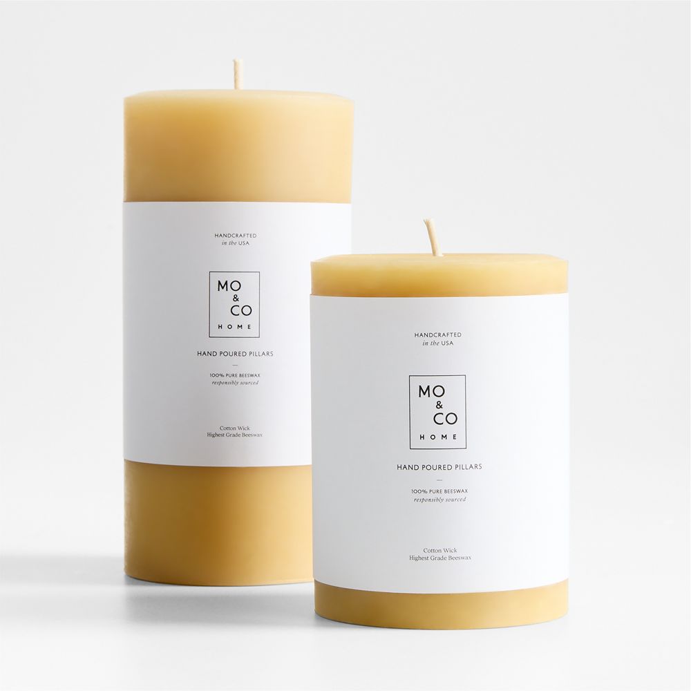 Natural Gold Beeswax Pillar Candles- Image 2